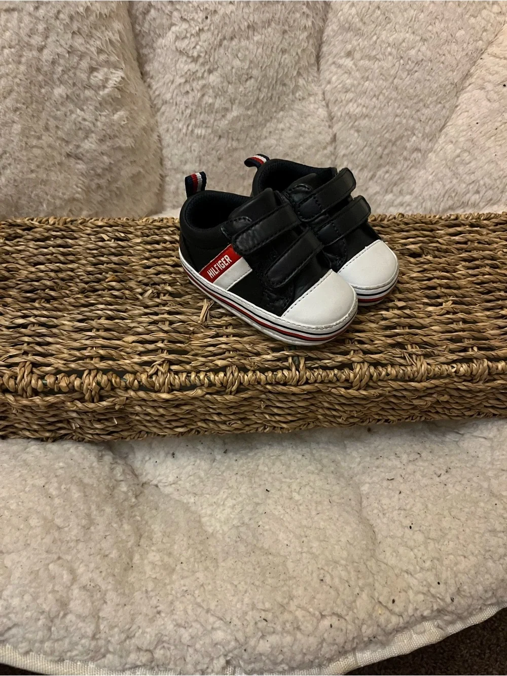 Kids Navy and White Velcro Sneakers - Casual Everyday Shoes